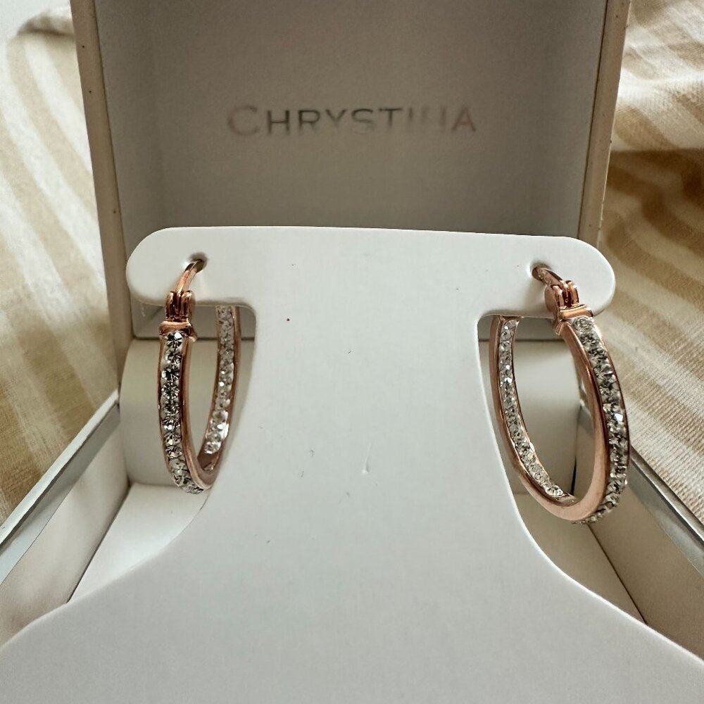 Kohl's Silver-Plated Rose Gold Infinity Hoop Earrings